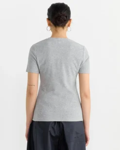 Dry Loop Terry Baby Tee in Heather Grey