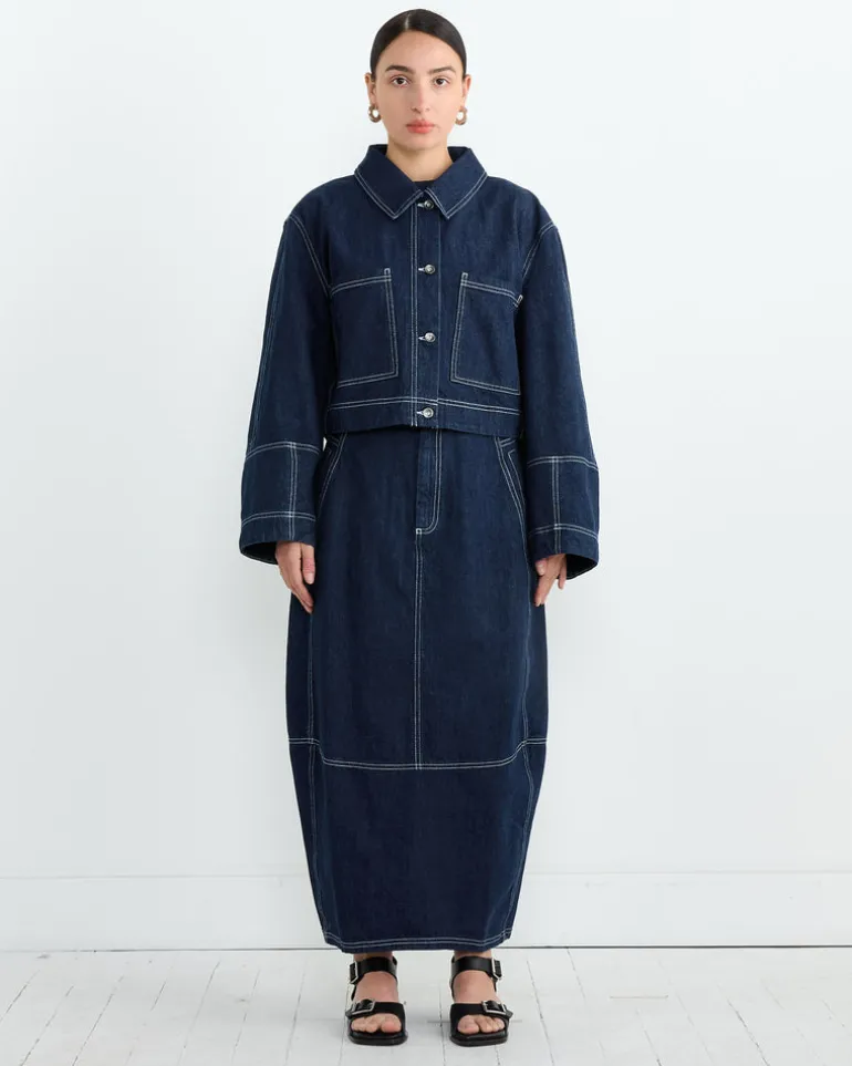 Dusk Denim Skirt in Navy