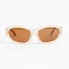 DVN x Linda Farrow Sunglasses in C3 Taupe/Silver/Brown