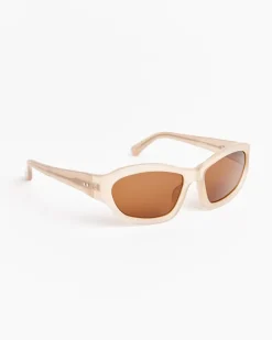 DVN x Linda Farrow Sunglasses in C3 Taupe/Silver/Brown