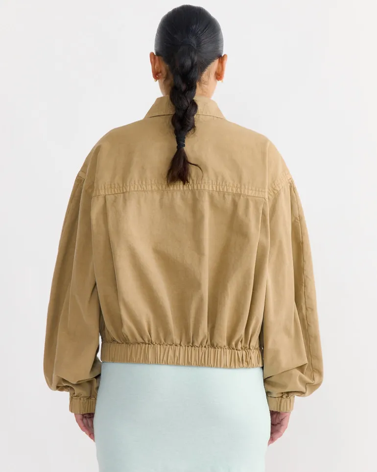 Dyed Finx Gabardine Blouson in Beige