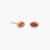 Ellipse Studs in 14K / Orange Sapphire