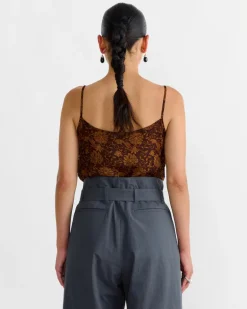 Embellished Tank Top in Dark Brown