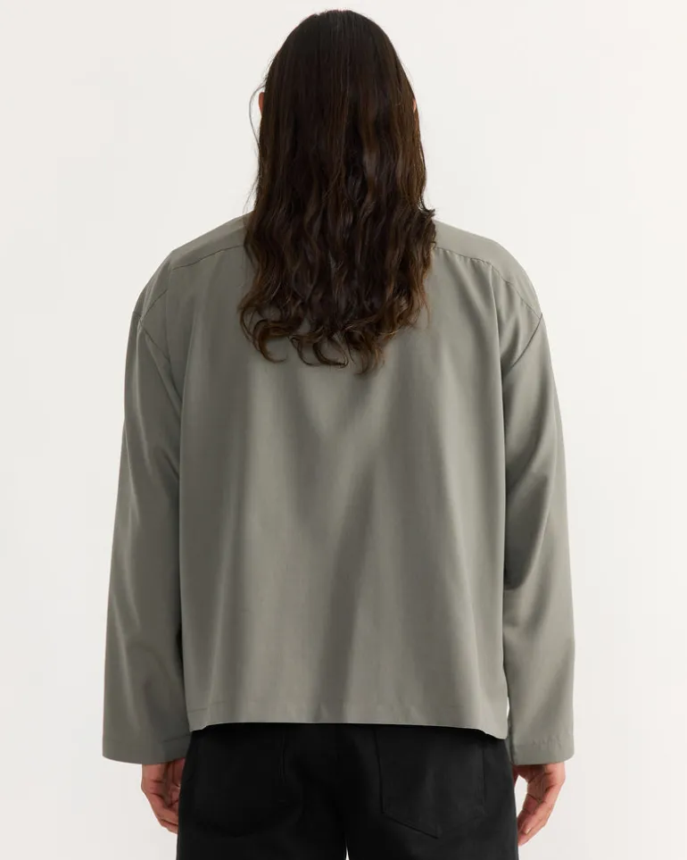 Enzo Shirt in Tropical Wool Olive