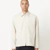 Enzo Shirt Long Sleeve in Tropical Wool Crema