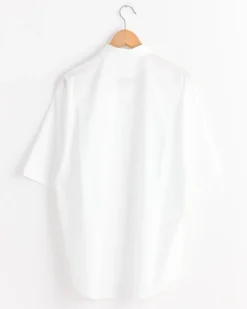 Finx Twill Big Half Sleeved Shirt in White