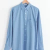 Finx Twill Big Shirt in Blue