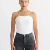 Folded Crew Top in White