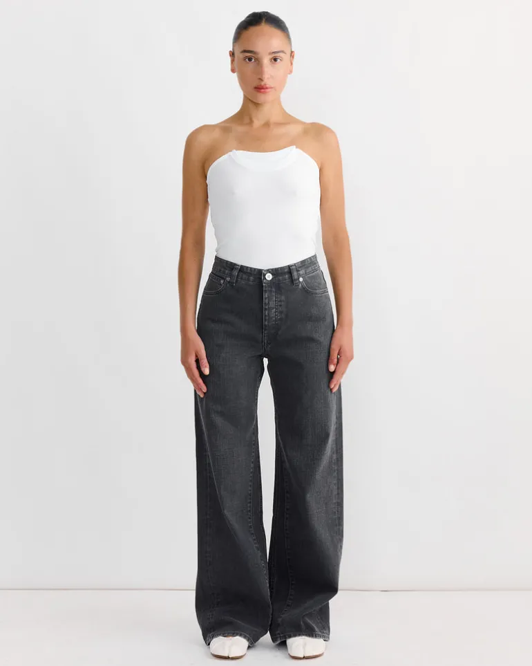 Folded Crew Top in White