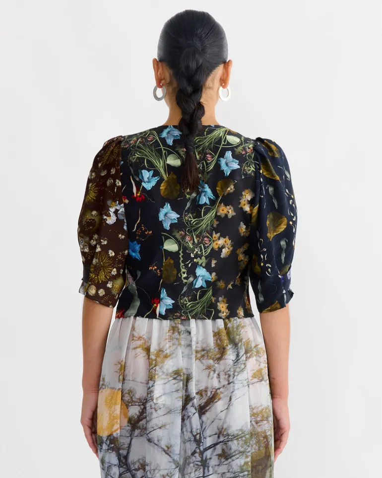 Folk Blouse in Print Z/Flower Power Dark