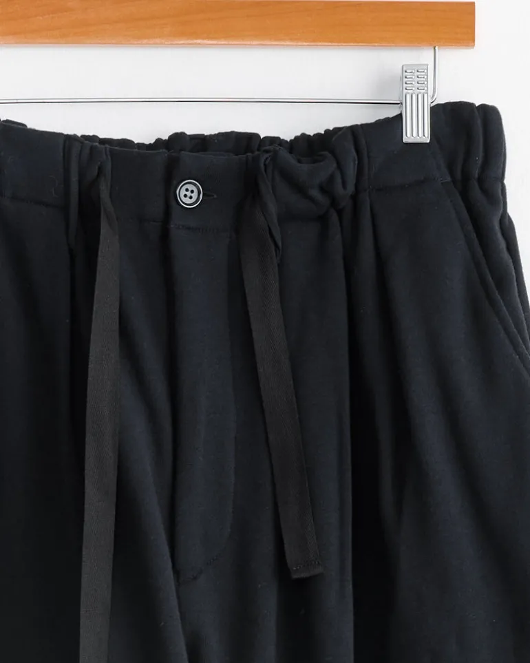 French Terry Baggy Trouser in Black