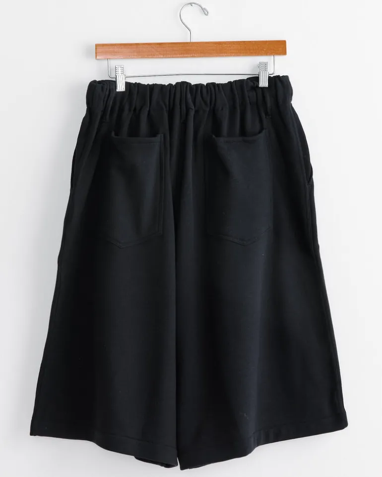 French Terry Circular Short Pant in Black