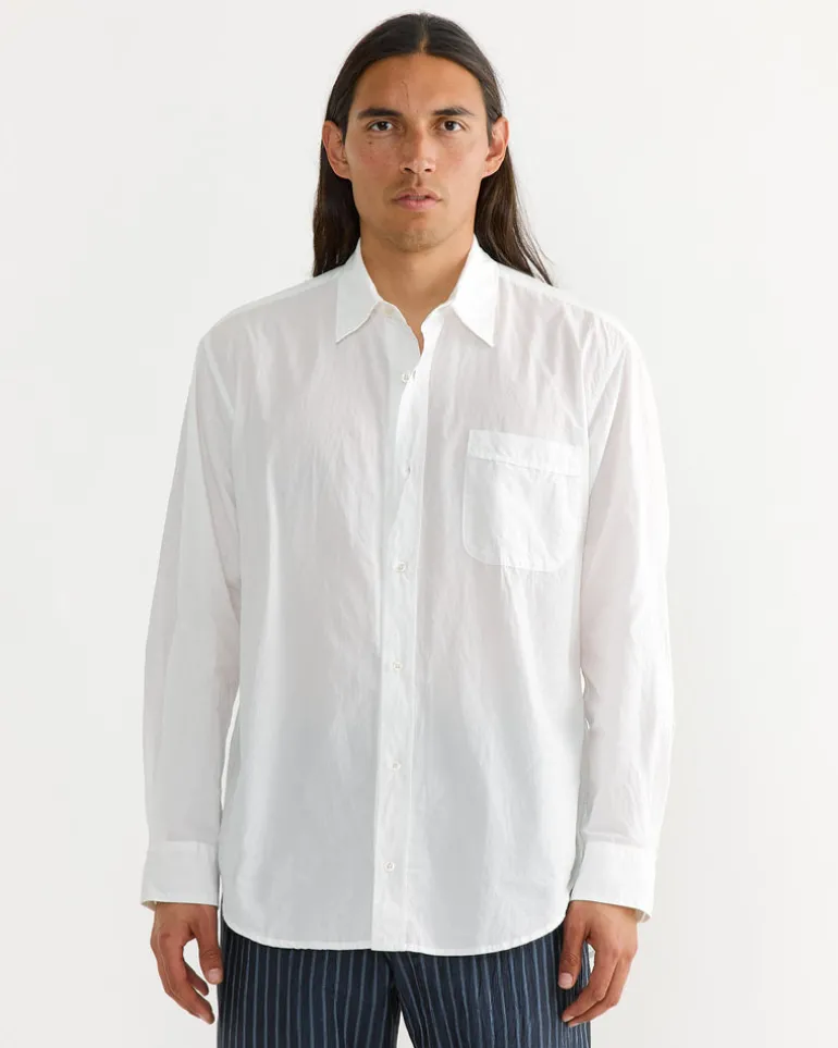 Gio Shirt in Crushed Cotton White