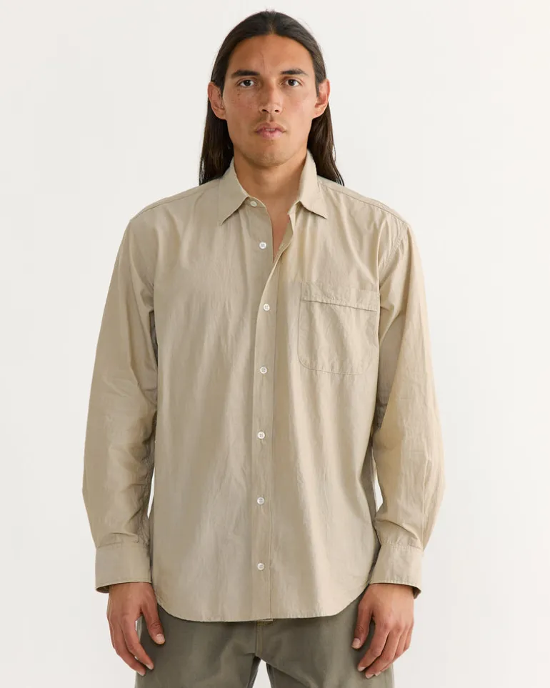 Gio Shirt in Crushed Cotton Sand