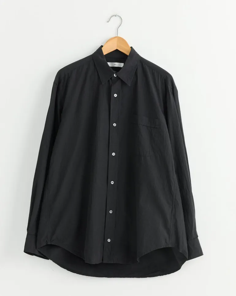 Gio Shirt in Crushed Cotton Black