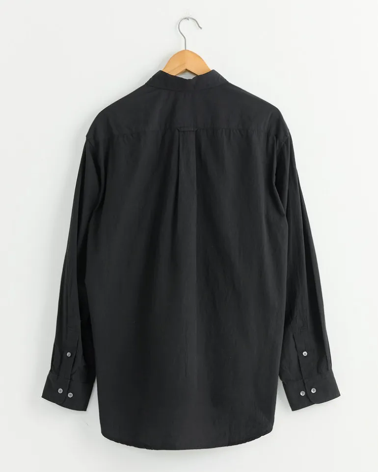 Gio Shirt in Crushed Cotton Black