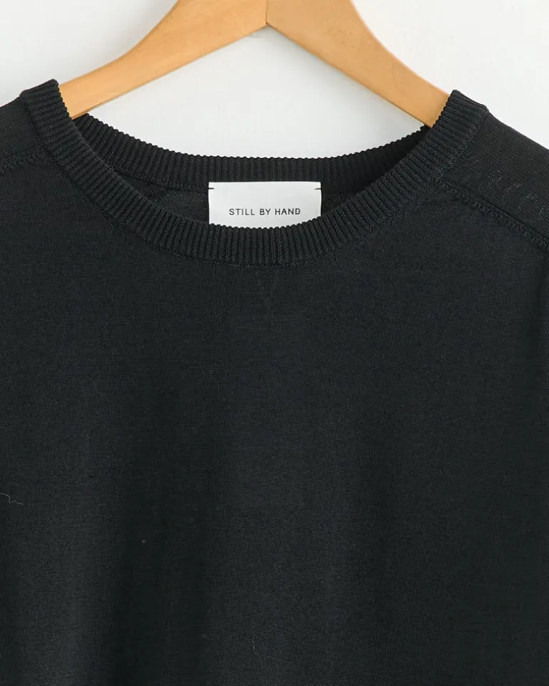 Half Sleeve Knit Shirt in Black