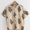 Hand Block Camp Shirt in Harda/Black