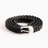 Hand Braided Leather Belt in Black