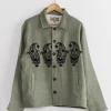 Hand Cropped Jacket in Pista/Black/Grey