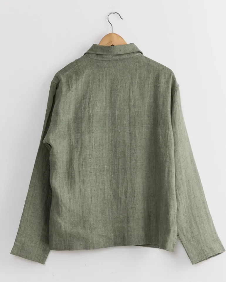 Hand Cropped Jacket in Pista/Black/Grey