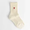 Heart Sporty Crew Socks in White