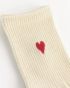 Heart Sporty Crew Socks in White