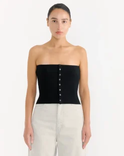 High Gauge Rib Bandeau in Black