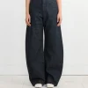 High Waisted Curved Pant in Denim Indigo