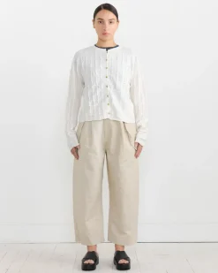 Inlay Cardigan in White