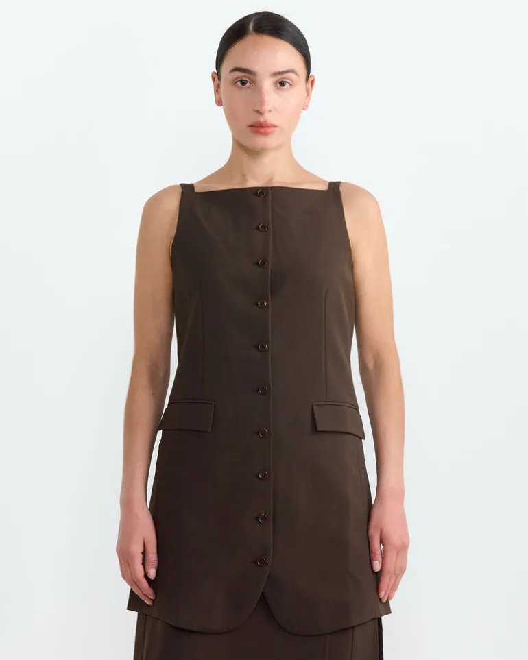 Innes Dress in Dark Khaki