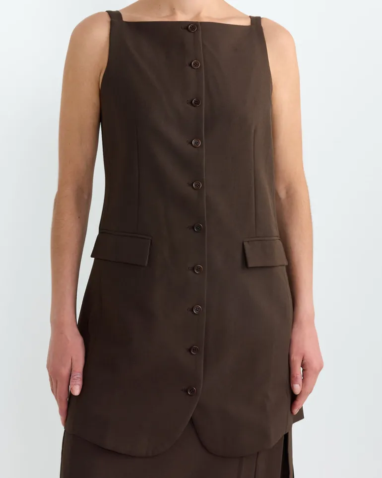 Innes Dress in Dark Khaki
