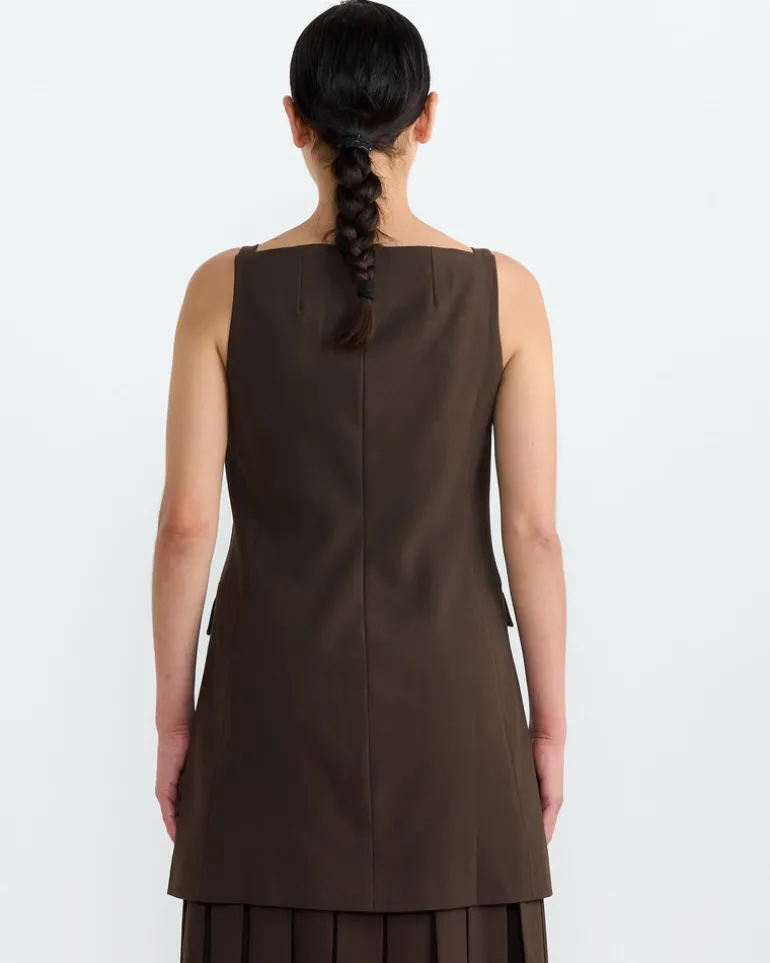 Innes Dress in Dark Khaki