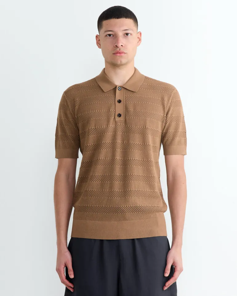 Knit Polo in Camel