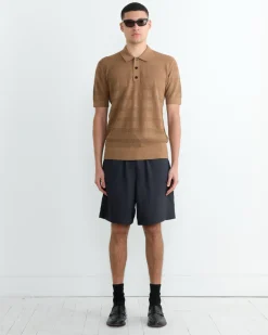 Knit Polo in Camel