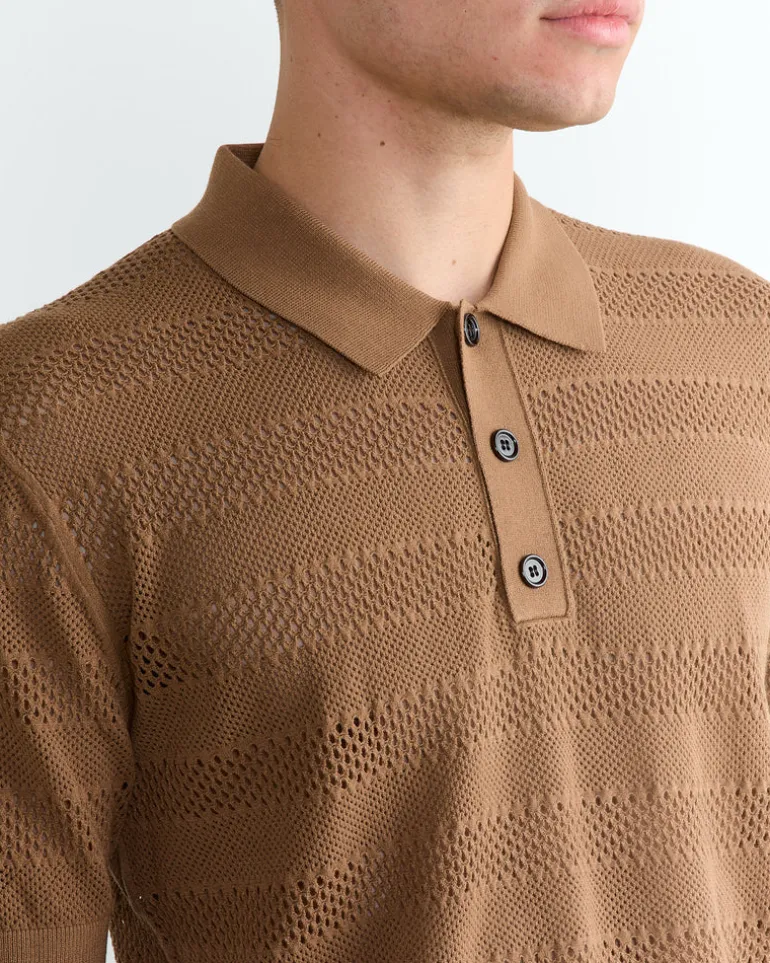 Knit Polo in Camel