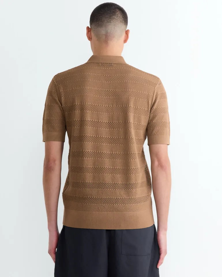 Knit Polo in Camel