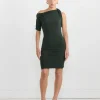 La Mini Robe Drapeado Dress in Dark Green