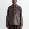 Lamb Leather Heavy Jacket in Brown