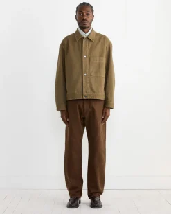 Lang Jacket in Cotton Twill Olive