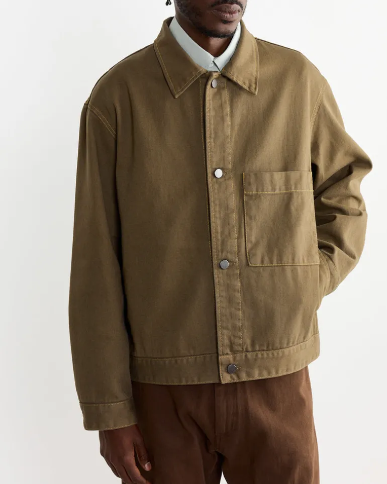 Lang Jacket in Cotton Twill Olive