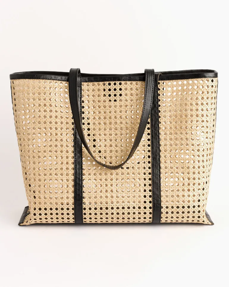 Large Margot Bag in Black Rattan