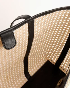 Large Margot Bag in Black Rattan