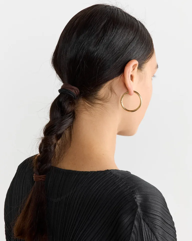 Large Seamless Hoops in Gold Tone