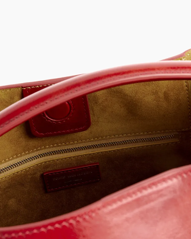 Leather Bucket Bag in Brique