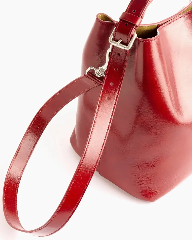 Leather Bucket Bag in Brique