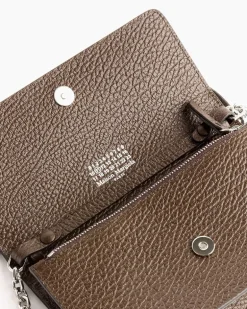 Leather Chain Wallet in Brown