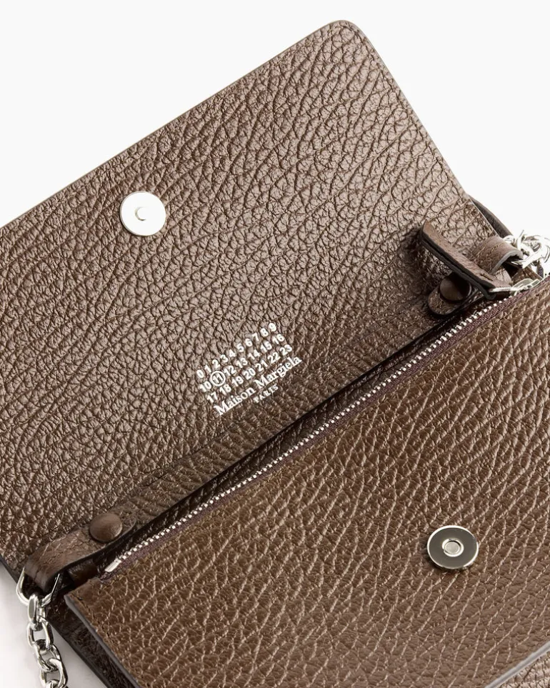 Leather Chain Wallet in Brown