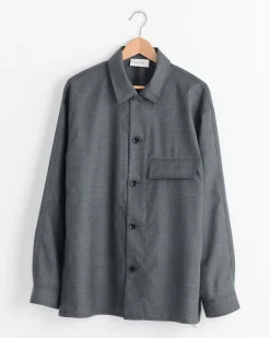 Light Tailored Overshirt in Grey Melange