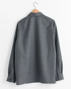 Light Tailored Overshirt in Grey Melange
